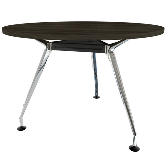 Heartwood HDL Innovations Upscale 5 person Round Meeting Table - Grey Dusk Chrome