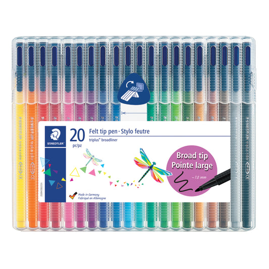 Staedtler triplus color Broadliner Pens - Assorted Colours - 20 Pack