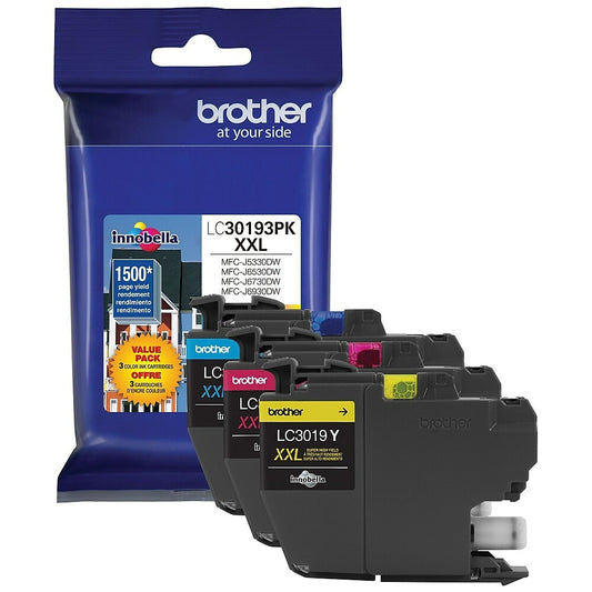 Brother LC3019 Innobella Super High-Yield Colour Ink Cartridges, 3 Pack