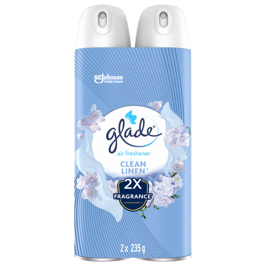 Glade Aerosol Air Freshener Twin Pack - Clean Linen - 2 x 235g