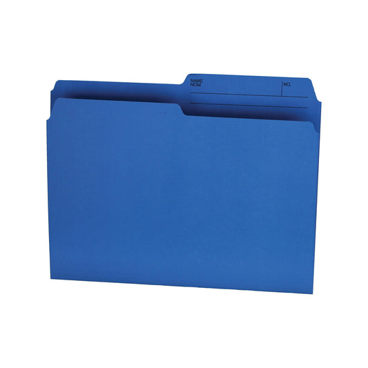 Chemises de classement Hilroy - Format lettre - 9" x 11 3/4" - Bleu - Paquet de 100