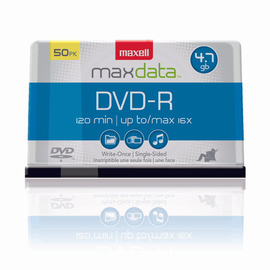 Maxell Recordable DVD-R Media - 4.7 GB - 50 Pack