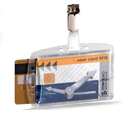 Porte-badge durable - 8,5 cm (l) x 5,4 cm (h) - Acrylique - Transparent - Paquet de 25