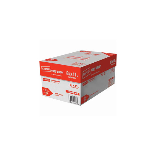 Papier Staples - 20 lb - 8,5 po x 11 po - 40 caisses de 10 rames