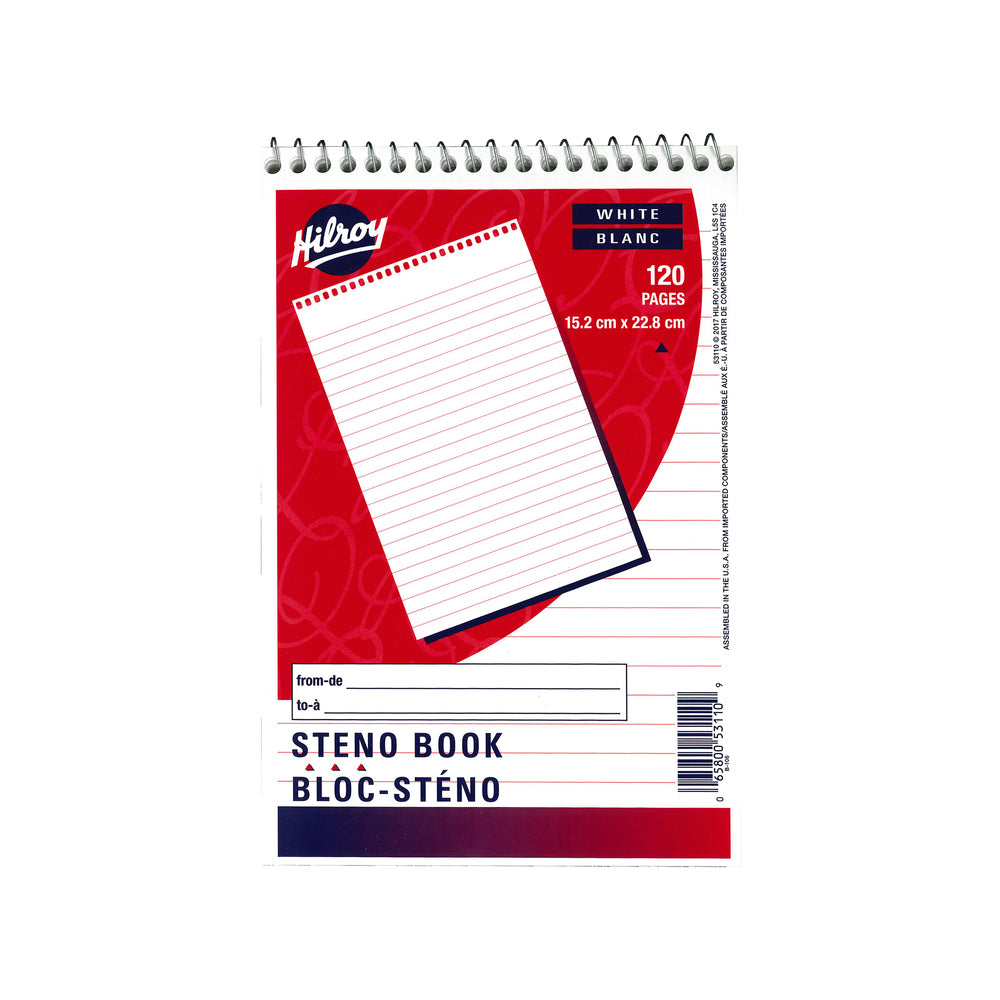 Carnet de sténographe Hilroy - 6" x 9" - 60 feuilles