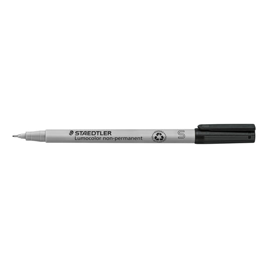 Staedtler Lumocolor Non-Permanent Wet Erase Markers - Superfine Tip - Black