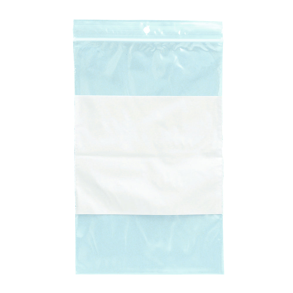Sacs en polyéthylène refermables Spicers - 6" x 9" - Bloc blanc - 2 mil - Paquet de 1 000