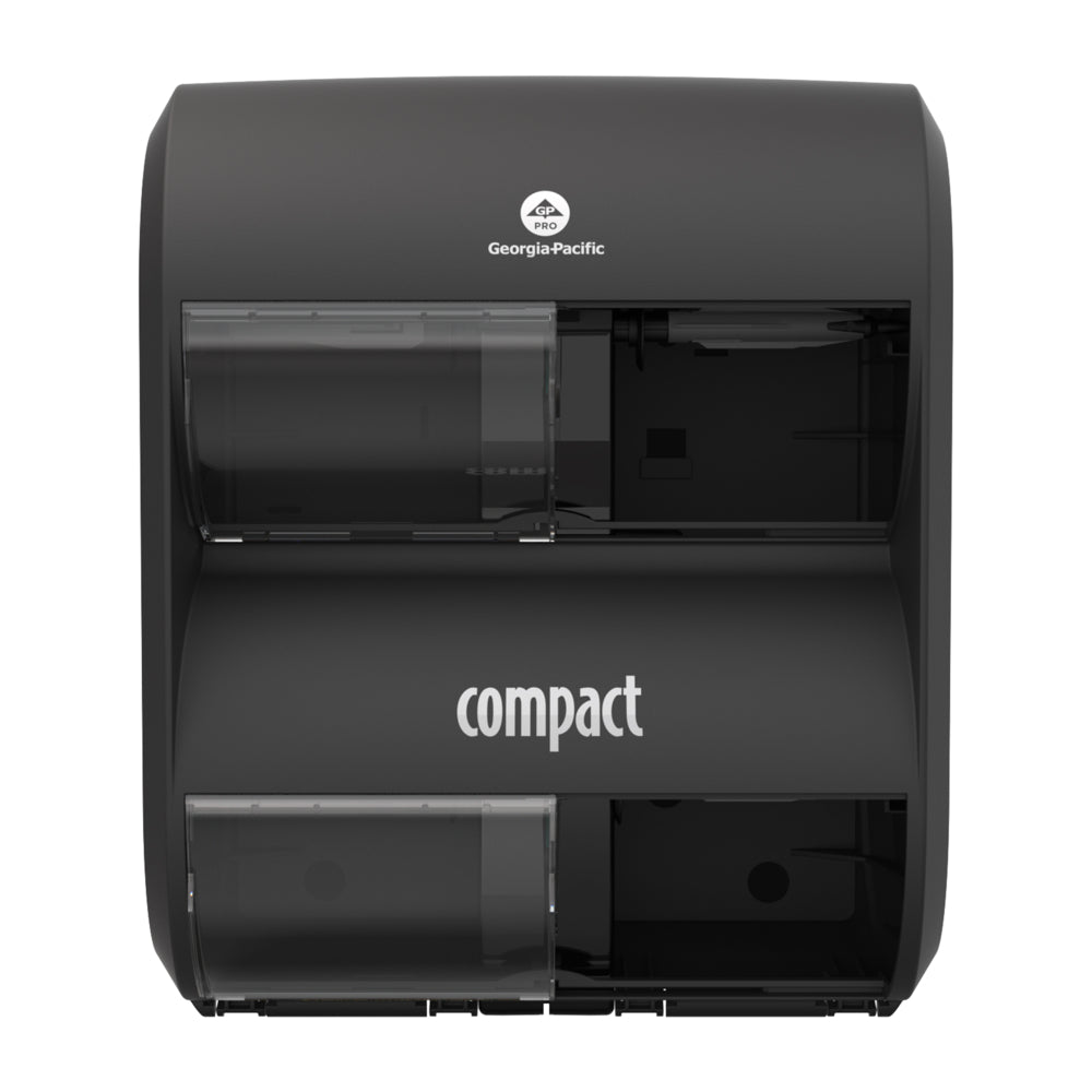 Distributeur de papier toilette haute capacité sans mandrin Georgia-Pacific Compact Quad Plus 4 rouleaux - Noir