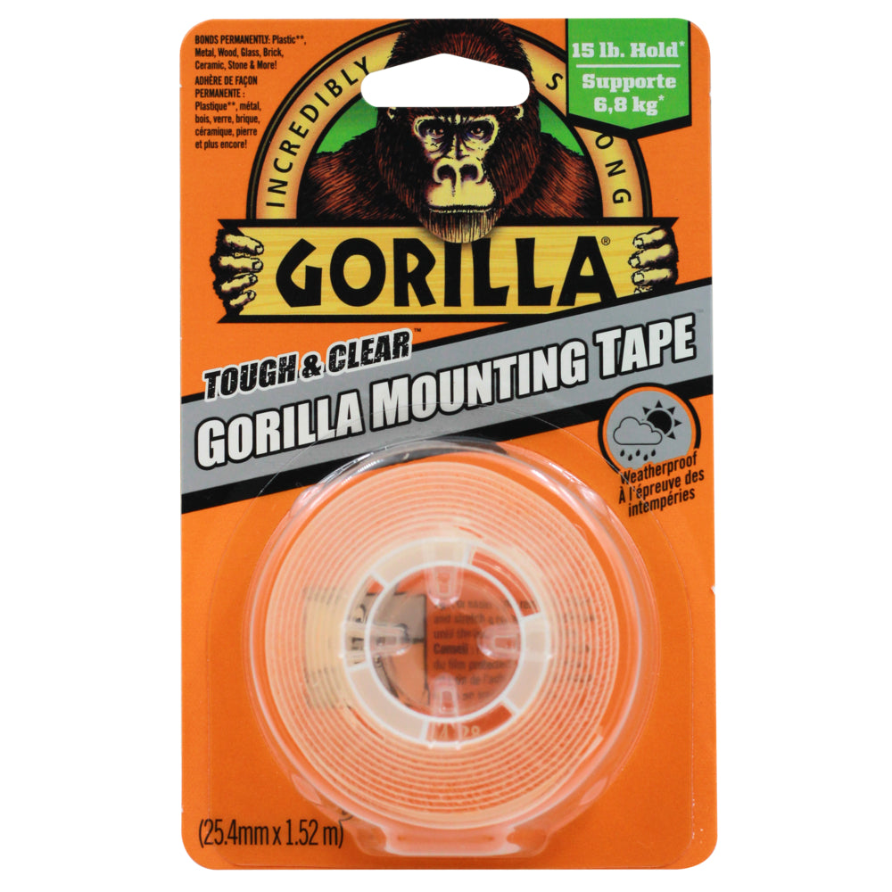 Gorilla Tough & Clear Double-Sided Mounting Tape - 1" x 60"