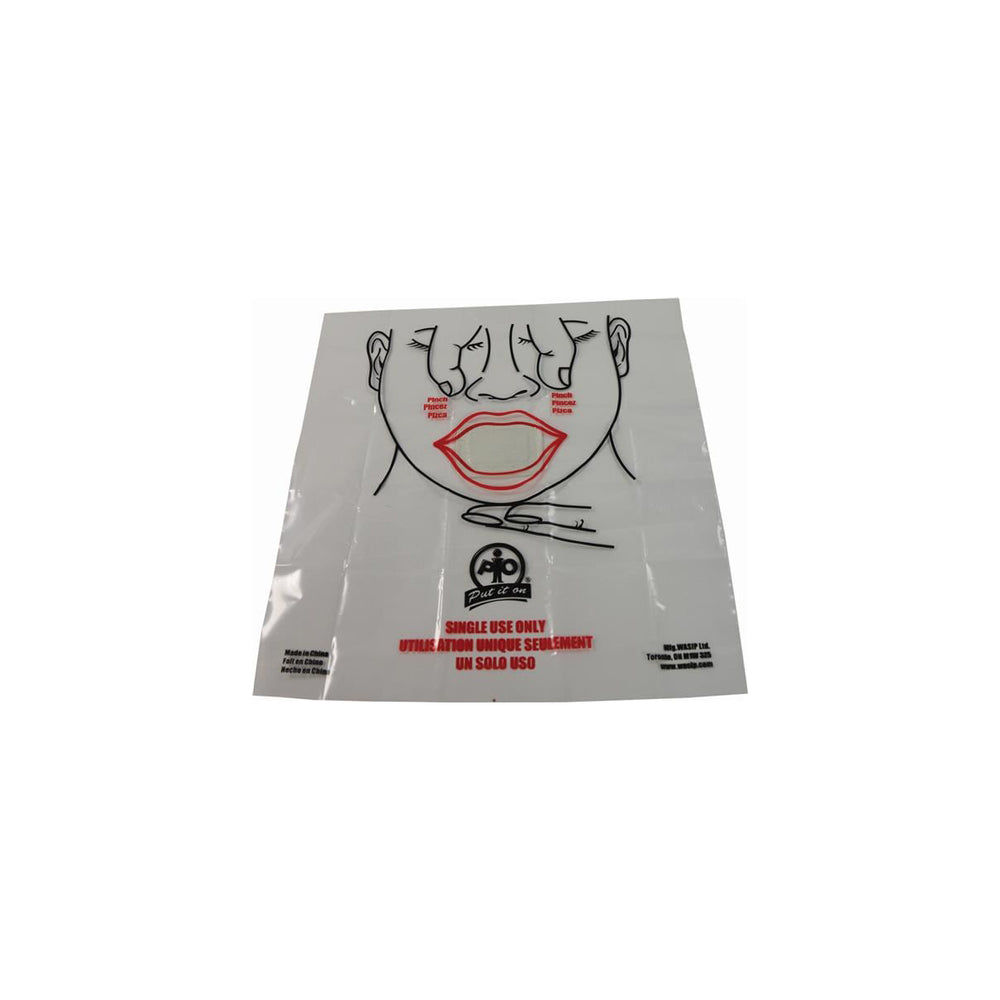 Protection compacte jetable pour aide à la réanimation cardio-pulmonaire, à usage unique