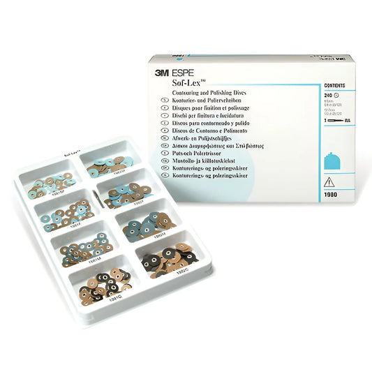 SOLVENTUM (3M) Sof‑Lex™ Contouring & Polishing Discs Kit (#1980) – Colour‑coded Dental Finishing & Polishing Disc Assortment with RA Mandrel