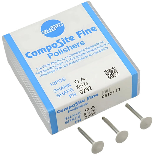 Couteau fin composite Shofu CA, roue, dist., pointe poire, IC (12)