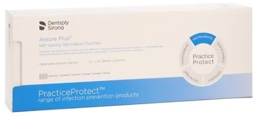 Sachets ASSURE PLUS 3,5" x 10" CLASSE IV (200) n° 83005 (SULTAN/DENTSPLY)