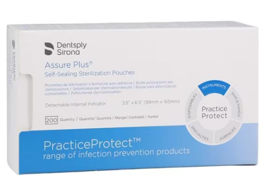 SACHETS ASSURE PLUS 3,25" x 6,5" CLASSE IV (200) #83000 (SULTAN/DENTSPLY)