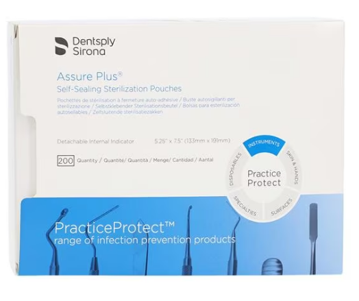 Sachets ASSURE PLUS 5,25" x 7,5" CLASSE IV (200) n° 83075 (SULTAN/DENTSPLY)