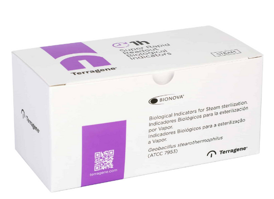 Terragene BIONOVA BT222 Système de fluorescence à lecture ultra-rapide, indicateurs biologiques, 1 heure, boîte de 50