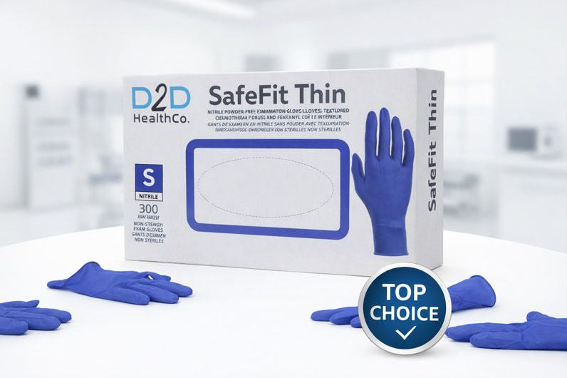 D2D SafeFit Thin Nitrile Gloves