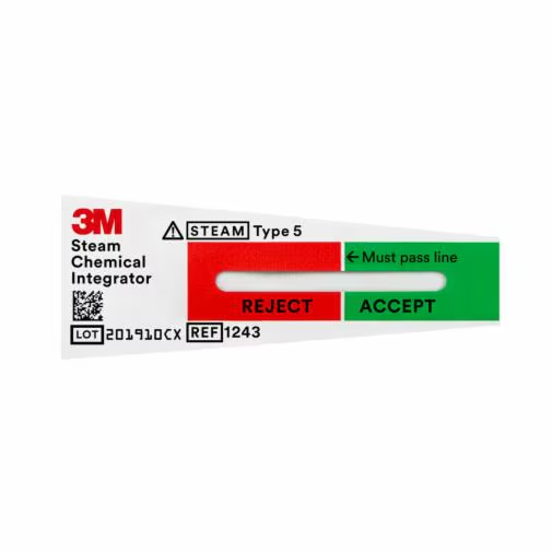 SOLVENTUM (3M) COMPLY SteriGage #1243A Type 5 Steam Chemical Integrator (500 pieces)