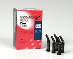 GRADIA DIRECT Unitip – 20 × 0,16 mL Composite hybride micro-chargé (diverses teintes) par GC America