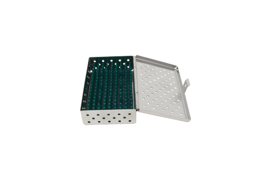 Sterilization Cassette for Clamps & Small Parts, With Silicone Mat - 100x60x25, Non Detachable - HiTeck Medical Instruments