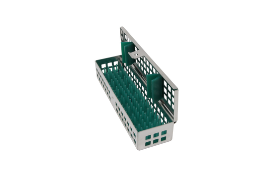 Sterilization Cassette for Clamps, Small Parts & Handpieces, With Silicone Mat - 150x40x30, Non Detachable - HiTeck Medical Instruments