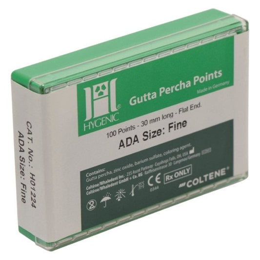 Pointes de gutta-percha hygiéniques roses conventionnelles F #H01224 (Coltene)