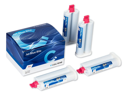 Jet Blue Bite VPS bite-registration (Fast & Superfast) 4x50ml + 12 Tips (#6495 / #6497) by Coltene