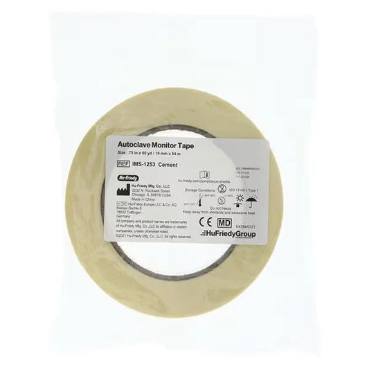 Hu-Friedy IMS Autoclave Monitor Tape – 3/4" x 60 yd Roll – Procedure-Coded & Color-Coded Variants
