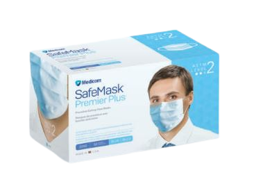 MASQUES #2040 Earloop PREMIER PLUS L2 Bleu (Medicom) (50)