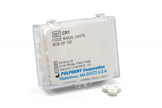Bagues de codage en silicone blanches, boîte de 50 #CR1-50