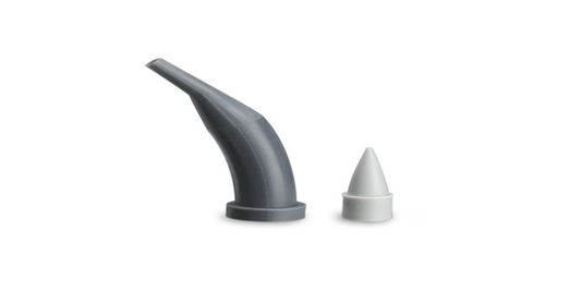 TUBES + BOUCHONS #250001 PCR Opaque 100 Bouchons Noirs + Gris