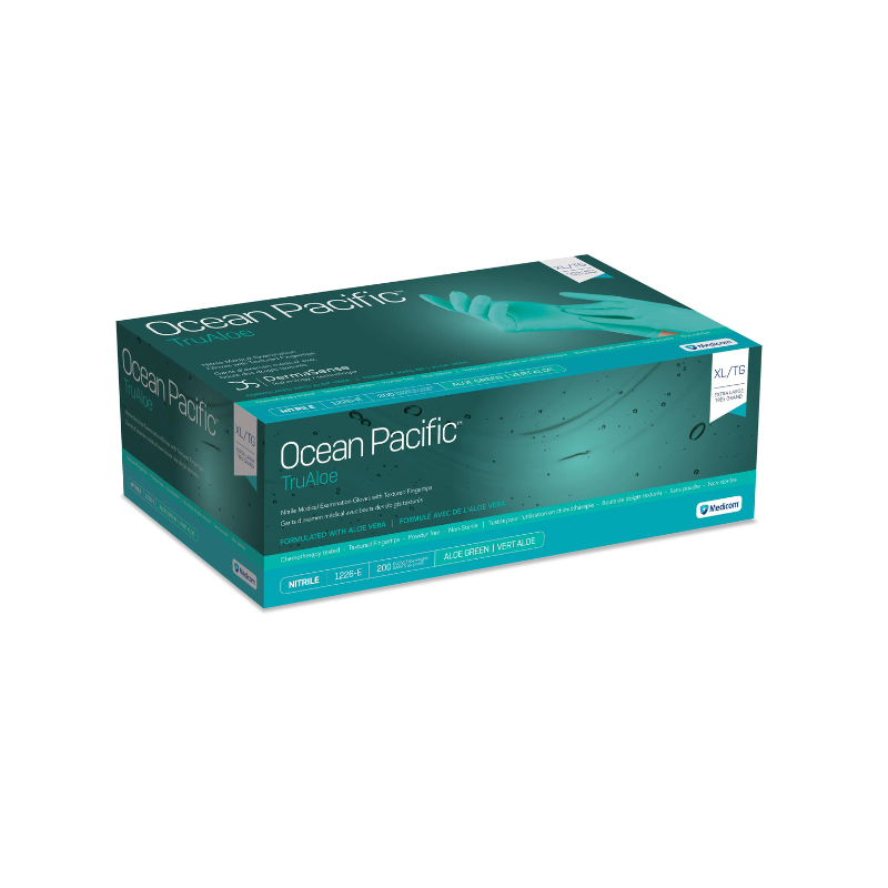 Medicom Ocean Pacific TruAloe Nitrile Medical Examination Gloves