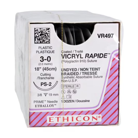 Ethicon Absorbable Suture, Polyglactin, SH Taperpoint Needle, Undyed