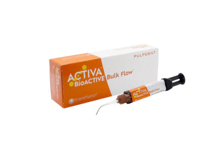 ACTIVA™ BioACTIVE Bulk Flow™ Single Kit: 5g (3ml) syringe + 10 Automix tips, Universal shade (ShadeFusion™) #VBF1US (PULPDENT)