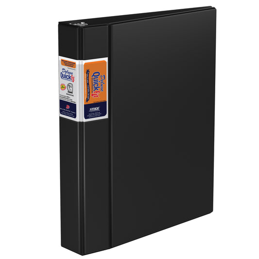 Classeur commercial à 3 anneaux Davis Group QuickFit Angle 1,5 po - Noir