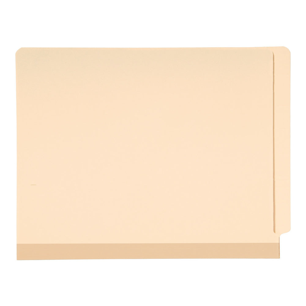 Smead TUFF Laminated End Tab Fasteners Folder with Shelf-Master Reinforced Tab - Letter - Manila - Straight Cut - 50 Pack
