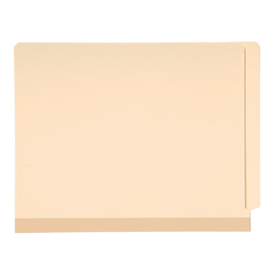 Smead TUFF Laminated End Tab Fasteners Folder with Shelf-Master Reinforced Tab - Letter - Manila - Straight Cut - 50 Pack