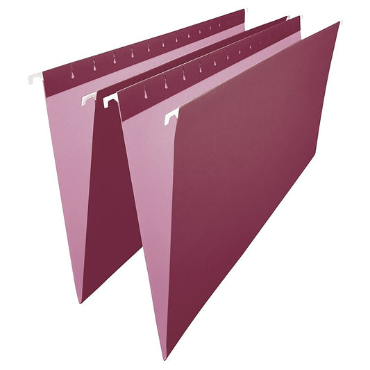 Chemises suspendues Staples bordeaux - Format légal - Paquet de 25