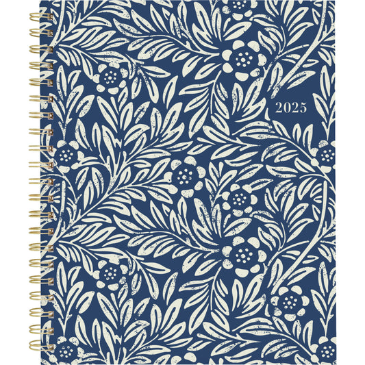 Cambridge 2025 Block Print Weekly/Monthly Planner - 11" H x 8-1/2" W - Blue - Bilingual