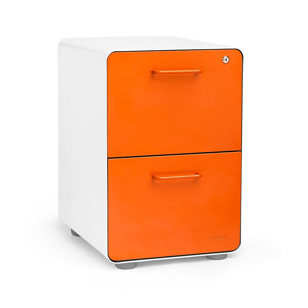 Classeur Poppin Stow à 2 tiroirs - Blanc/Orange