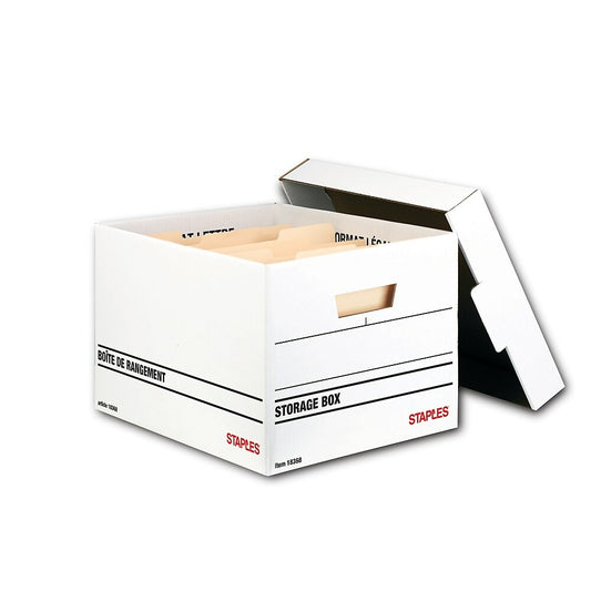 Staples Medium-duty Quick Setup Storage Box, 5 Pack