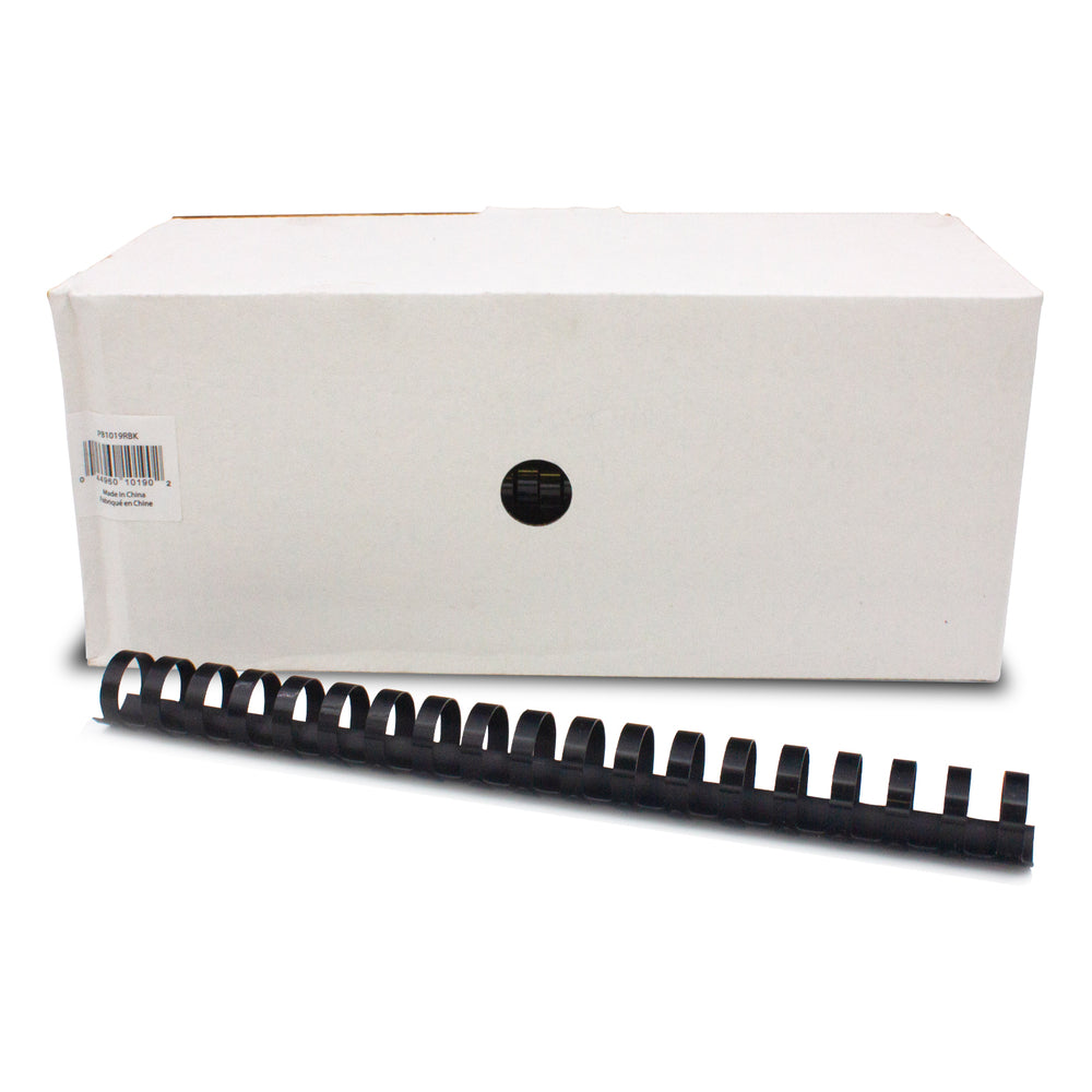 Anneaux de reliure en plastique NXP 19 anneaux - 7/8" - Noir