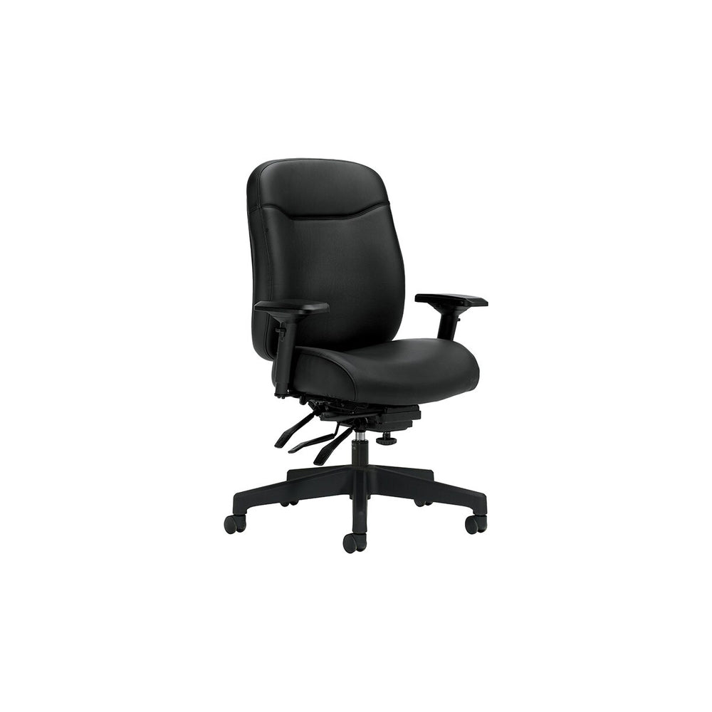 Fauteuil multi-bascules robuste à dossier haut Global Overtime 350 avec roulettes - Noir