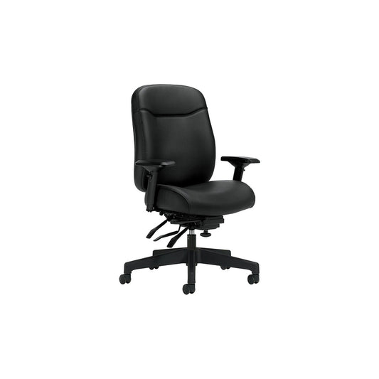 Fauteuil multi-bascules robuste à dossier haut Global Overtime 350 avec roulettes - Noir
