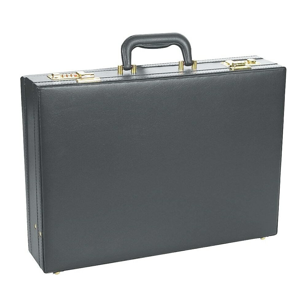 Mallette extensible Bugatti en vinyle, 31,5 x 43,2 cm, profondeur 10 à 12,7 cm, noire