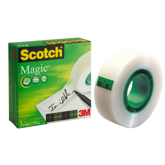 Ruban adhésif Scotch Magic, 810R-1833, 19 mm x 32,9 m, mandrin de 2,5 cm, 1 rouleau/paquet