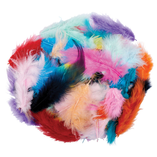 Creativity Street Marabou Feathers, Bright Hues, Assorted Sizes, 14 grams