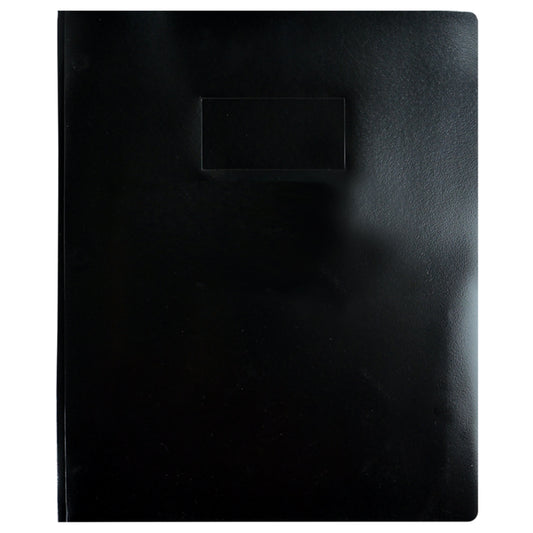 Winnable 2 Pocket Report Cover with Tangs - Letter Size - 11.5" H x 9.5" W x 0.2 mm D - Black