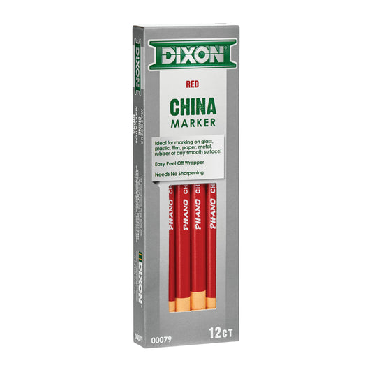 Marqueurs Phano China de Dixon Industrial, rouge, paquet de 12