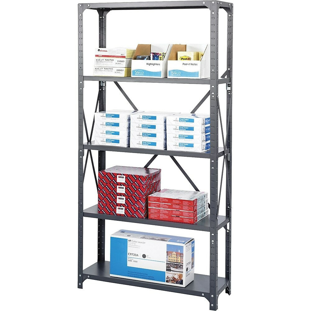 Étagère en acier Safco, 91,4 x 61 cm, 6 tablettes, gris foncé